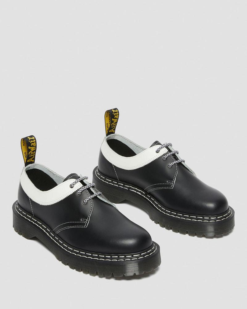 Dr Martens 1461 Bex Smooth Contrast Leren Oxford Schoenen Heren Zwart Wit | NL 22JPQ